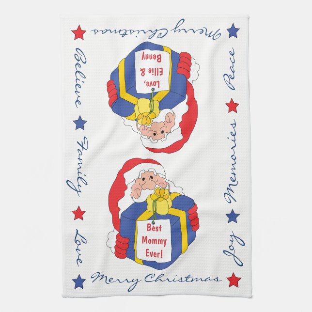 Küchenhandtuch personalisieren "Christmas Santa" H Geschirrtuch (Vertikal)