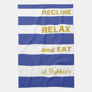 Küchenhandtuch Pessach/Blau, "EAT AT.." Geschirrtuch