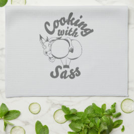 Küchenhandtuch weiches Grau mit Sass beim Kochen Geschirrtuch