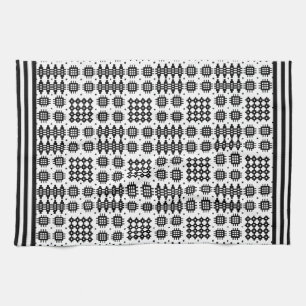Küchenhandtuch Welsh Tapestyle Design Schwarz auf  Geschirrtuch