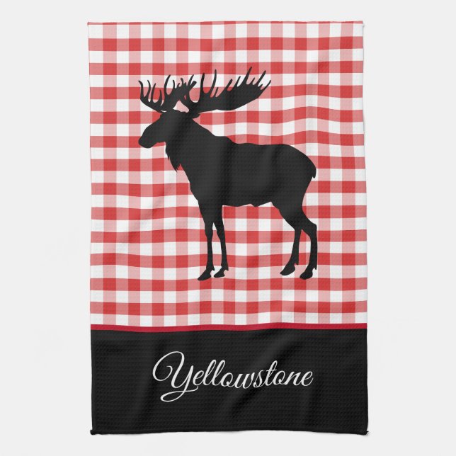 Küchenhandtuch-Yellowstone Elche Geschirrtuch (Vertikal)