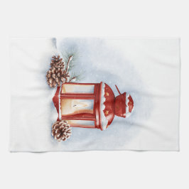 Küchenhandtücher mit roter Laterne und glühender K Geschirrtuch