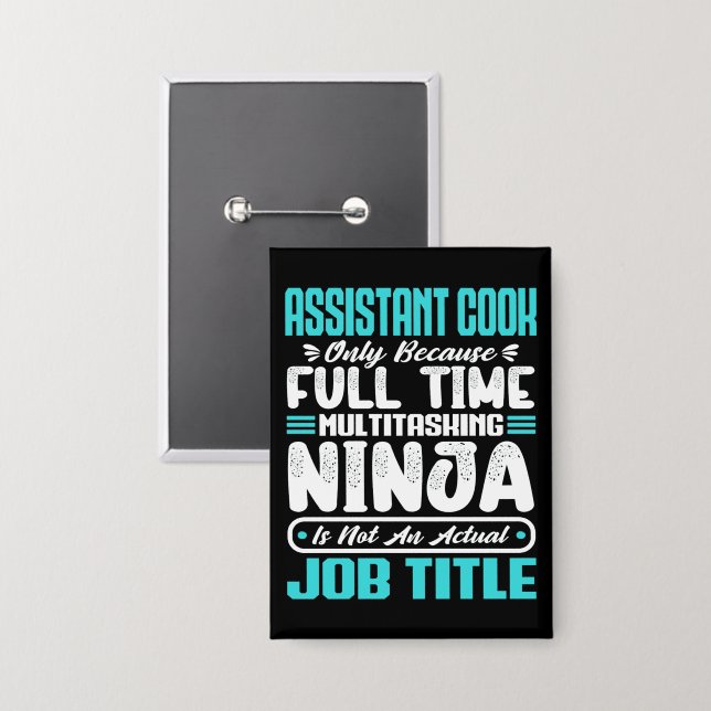 Küchenhilfe Multitasker Job Titel Sous-Chef  Button (Vorderseite/Rückseite)