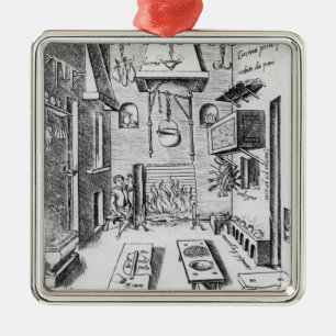 Kücheninnenraum Silbernes Ornament