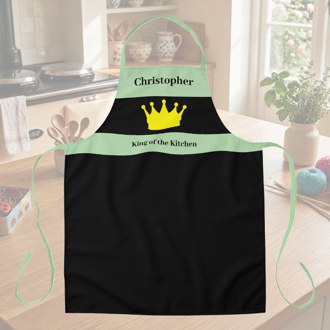 Küchenkönig Name Krone grün Schürze (Von Creator hochgeladen)