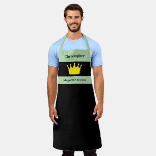 Küchenkönig Name Krone grün Schürze