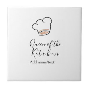 Küchenkönigin Chef Koch Name Krone hinzufügen  Fliese