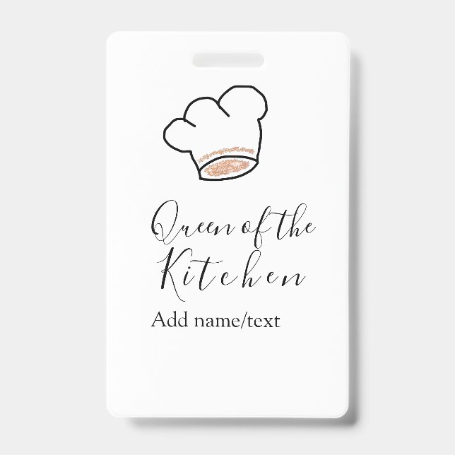 Küchenkönigin Chef kochen Name Krone  Ausweis (Vorderseite)