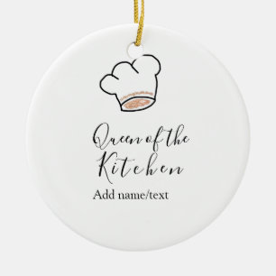Küchenkönigin Chef kochen Name Krone  Keramik Ornament