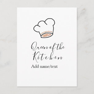 Küchenkönigin Chef kochen Name Krone  Postkarte