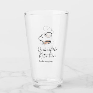 Küchenkönigin Chef kocht add name Krone Glas