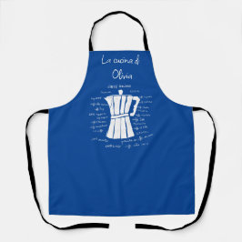 Küchenkunst Italienische Espressokaffee blau Schürze