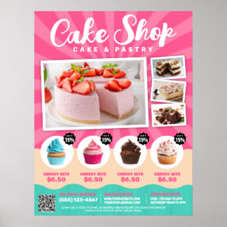Kuchenladen, Bäckerei, Süßwaren - Poster