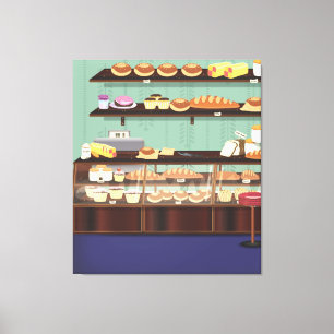 Kuchenladen-Theke Leinwanddruck