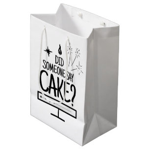Kuchenliebhaber-Zitat Minimale schwarze Typografie Mittlere Geschenktüte