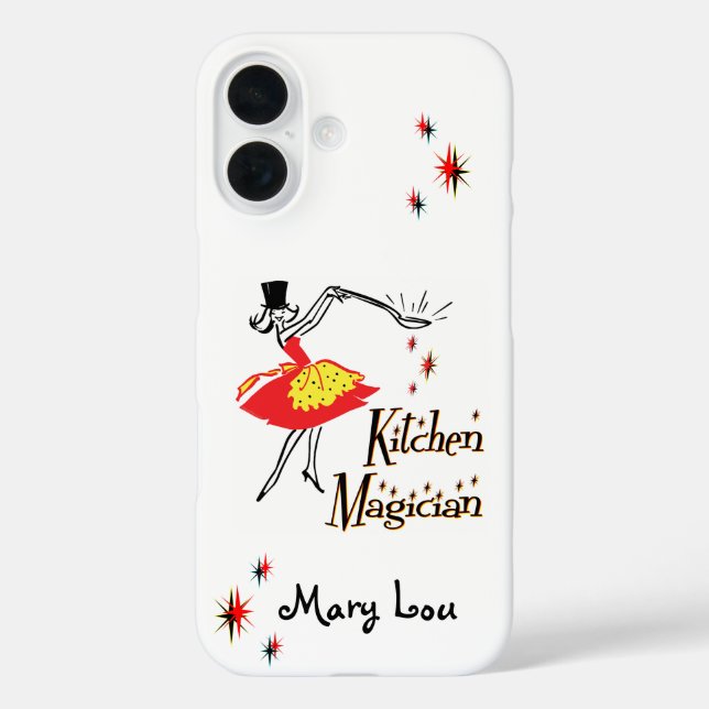 Küchenmagier Retro Stars Custom iPhone 16 Hülle (Rückseite)