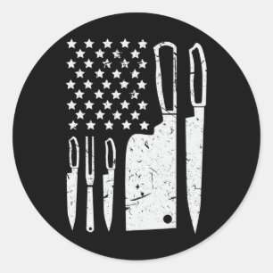 Küchenmesser-Set Hemd Patriotische amerikanische F Runder Aufkleber