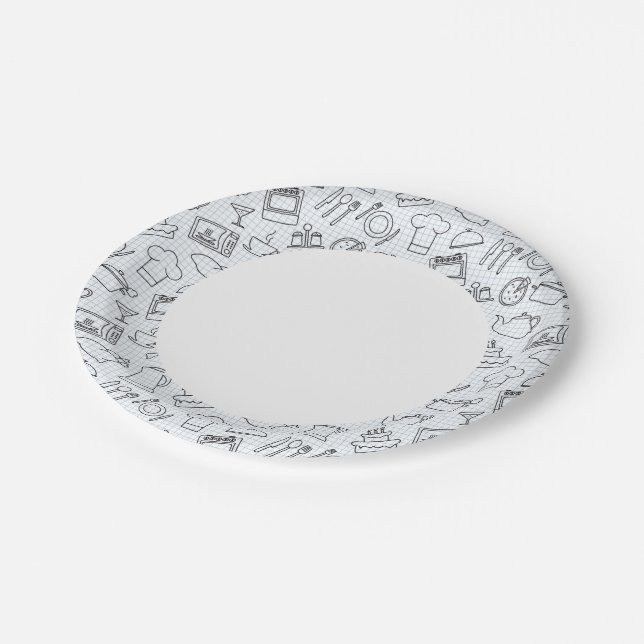 Küchenmuster 4 pappteller (Schrägansicht)