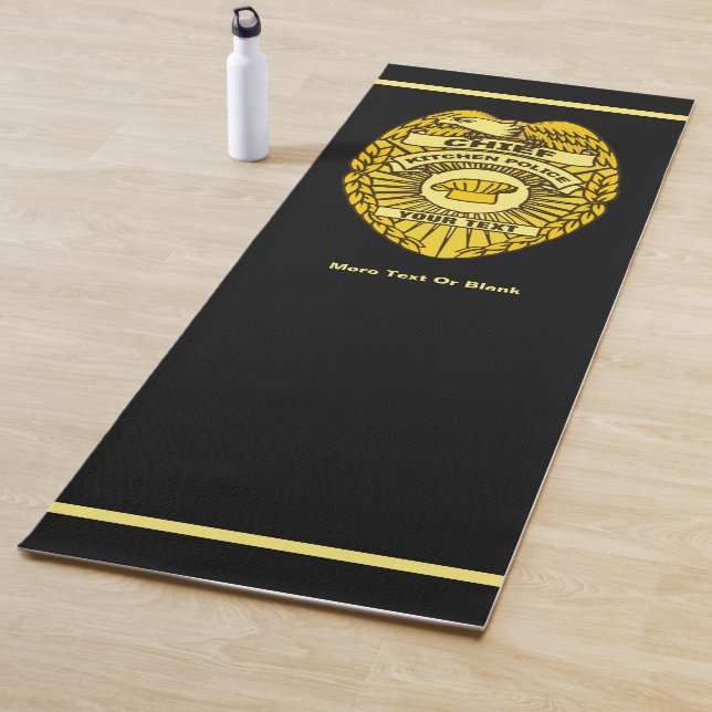 Küchenpolizei-Abzeichen des Chefs Yogamatte (Beispiel)