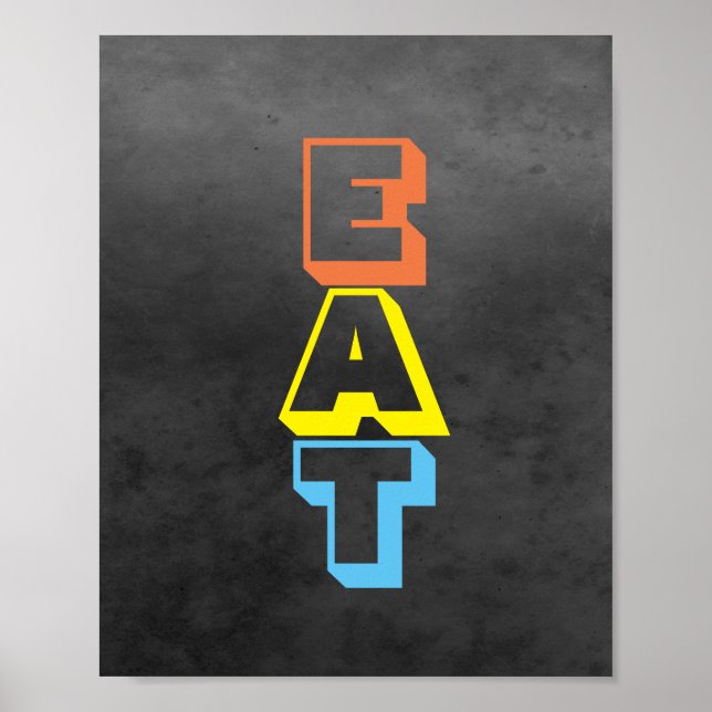 Küchenposttypografie, farbenfroh, modern poster (Vorne)