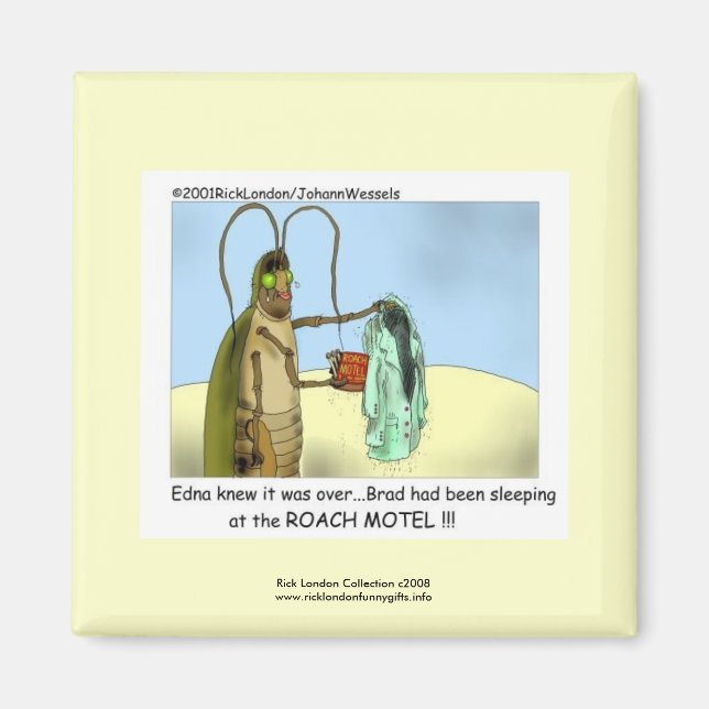 Küchenschaben-Motel Lustiger Cartoon-Magnet Magnet (Vorne)