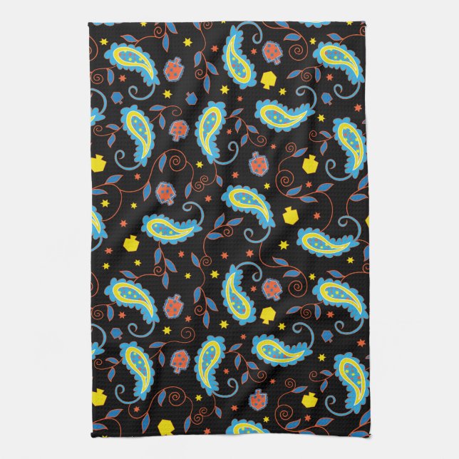 Küchentuch "Hanukkah Paisley Dreidel Towel" (Vertikal)