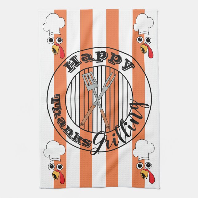 Küchentuch "Happy Danke Grilling" (Vertikal)