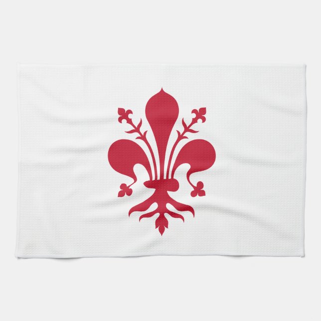 Küchentuch mit der Fahne von Florenz, Italien (Horizontal)