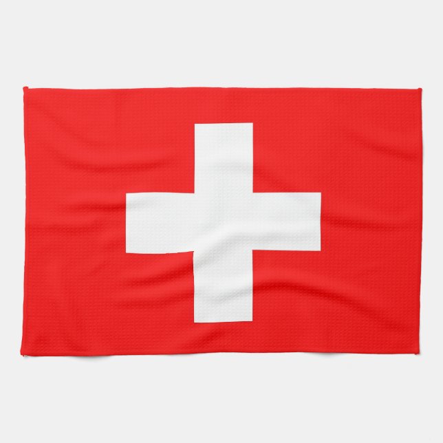 Küchentuch mit Fahne in der Schweiz (Horizontal)