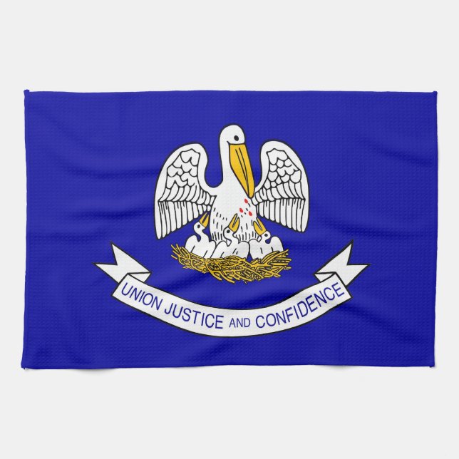 Küchentuch mit Fahne von Louisiana, USA. (Horizontal)
