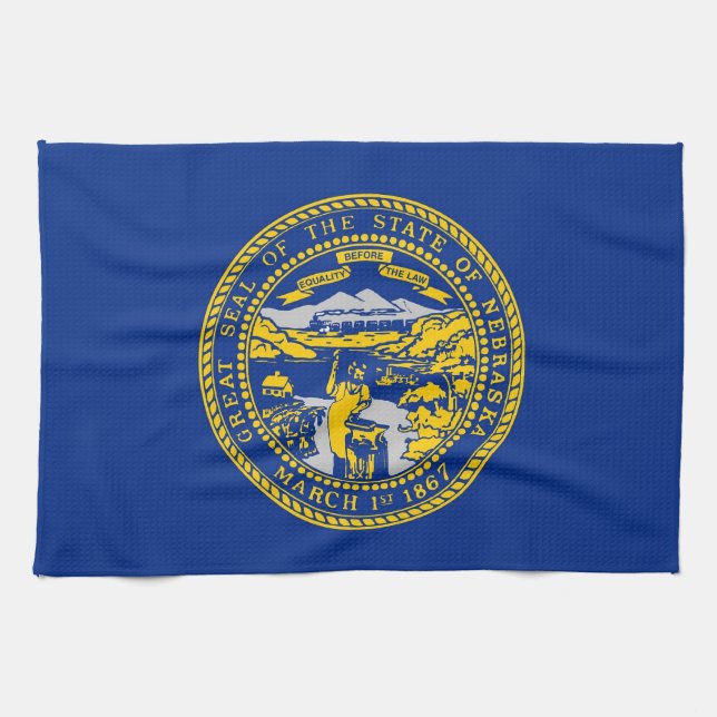 Küchentuch mit Fahne von Nebraska, USA. (Horizontal)