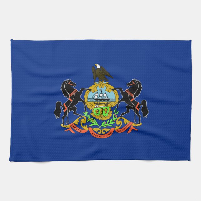 Küchentuch mit Fahne von Pennsylvania, USA. (Horizontal)