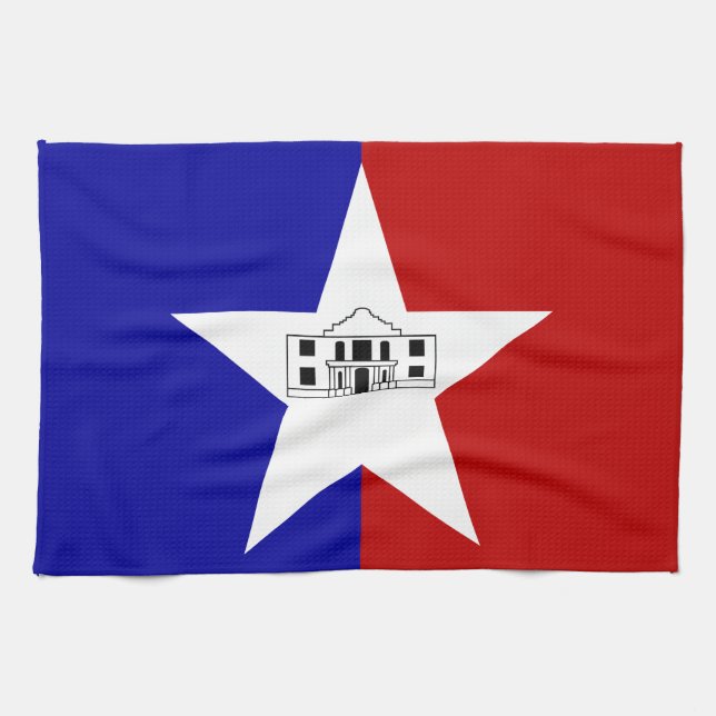 Küchentuch mit Fahne von San Antonio, USA. (Horizontal)