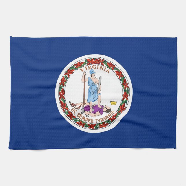 Küchentuch mit Fahne von Virginia, USA. (Horizontal)
