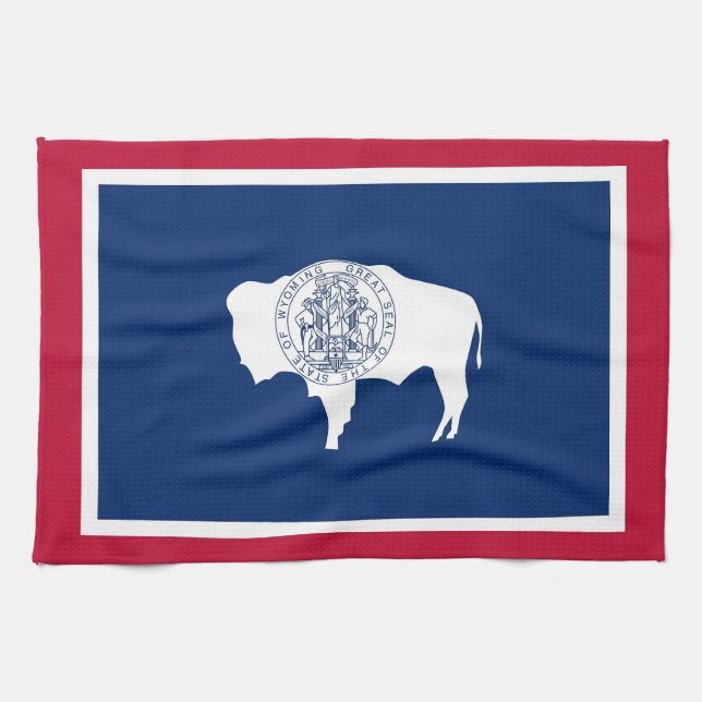Küchentuch mit Flag von Wyoming, USA. (Horizontal)