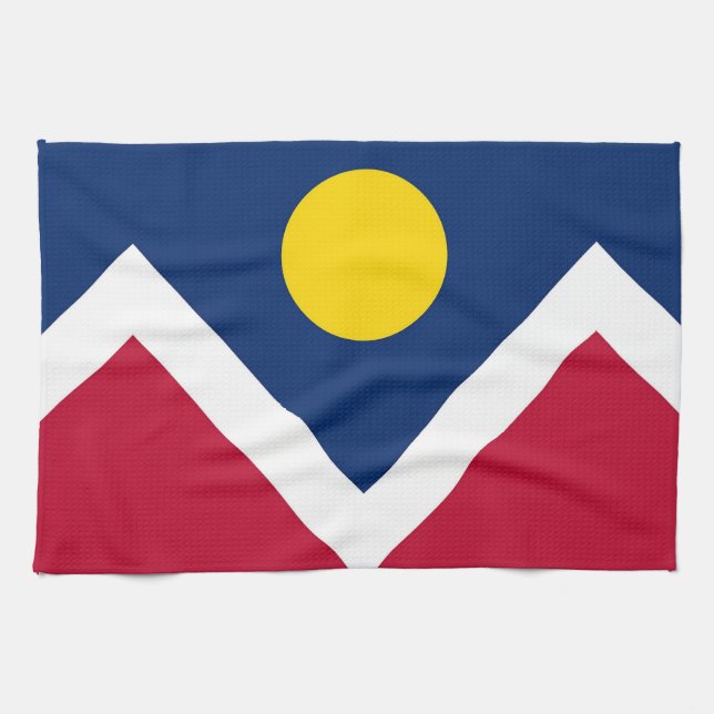 Küchentuch mit Flagge von Denver, Colorado (Horizontal)