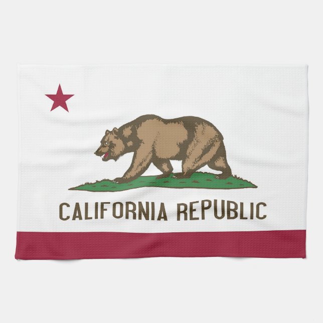 Küchentuch mit Flagge von Kalifornien, USA. (Horizontal)