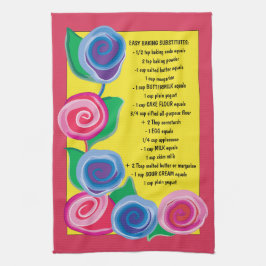 Küchentücher "Blume mit Backtipps"