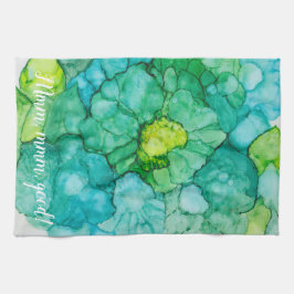 Küchentücher "Floral Blue-Grüntöne/Alcolhol Tinten