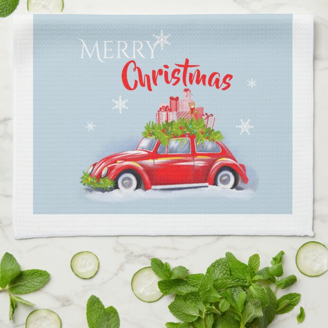 Küchentücher für frohe Weihnachten. (Gefaltet)