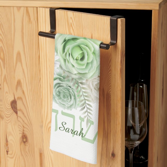 Küchentücher Grüne Rose und weiße Milchsorten (Drittel gefaltet)