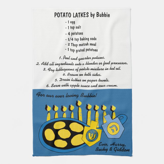 Küchentücher "Hanukkah BratLatkes Rezept" (Vertikal)