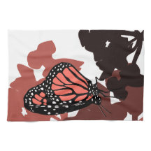 Küchentücher - Korallenfarbener Monarch Butterfly