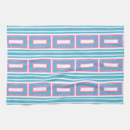 Küchentücher mit Aqua-Pink-Taschenlampen-Mustern