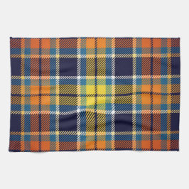 Küchentücher Navy Blue Orange Kariert