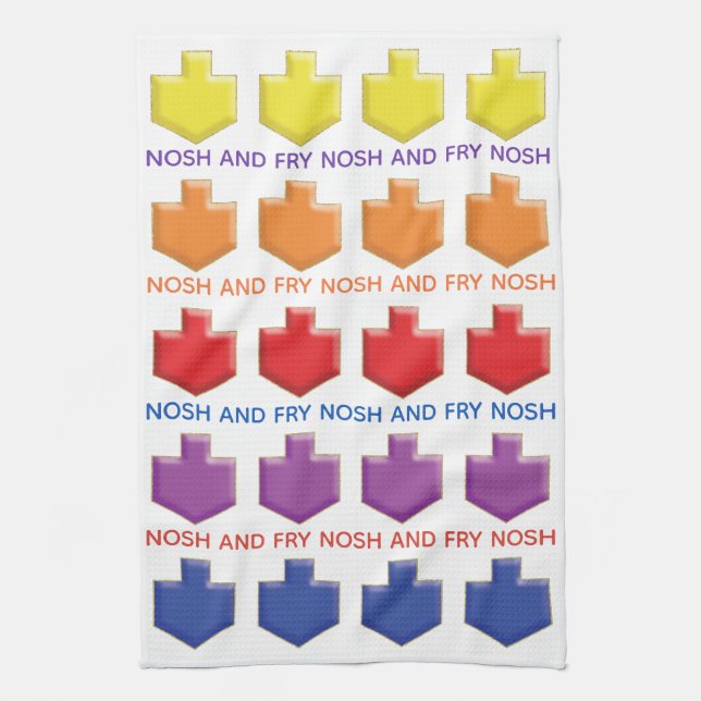Küchentücher "Nosh & Fry 3D Dreidels" (Vertikal)