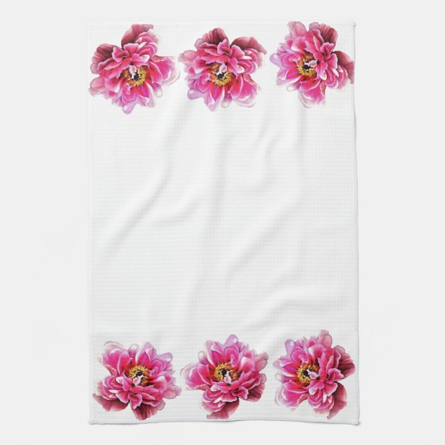 Küchentücher - Rosa Zinnspitzen (Vertikal)