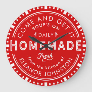 Küchenuhr hausgemachte Retro benutzerdefinierte Fa Große Wanduhr