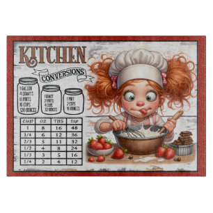 Küchenumrechnungstabelle – Cute Kid Chef Schneidebrett