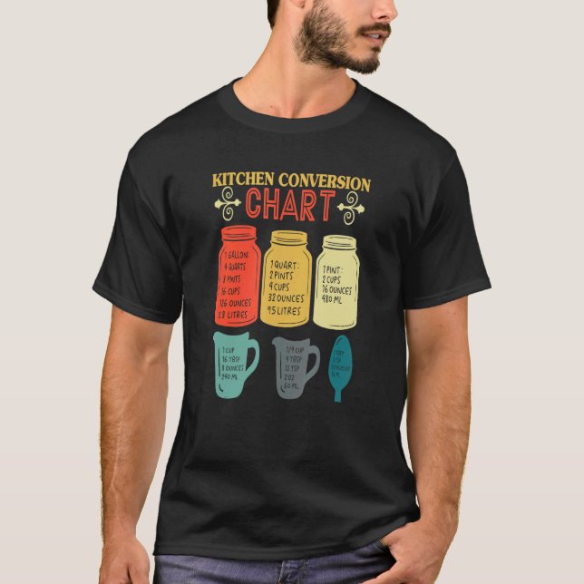 Küchenumrechnungstabelle Kochen Diagramm Koch 3 T-Shirt (Vorderseite)